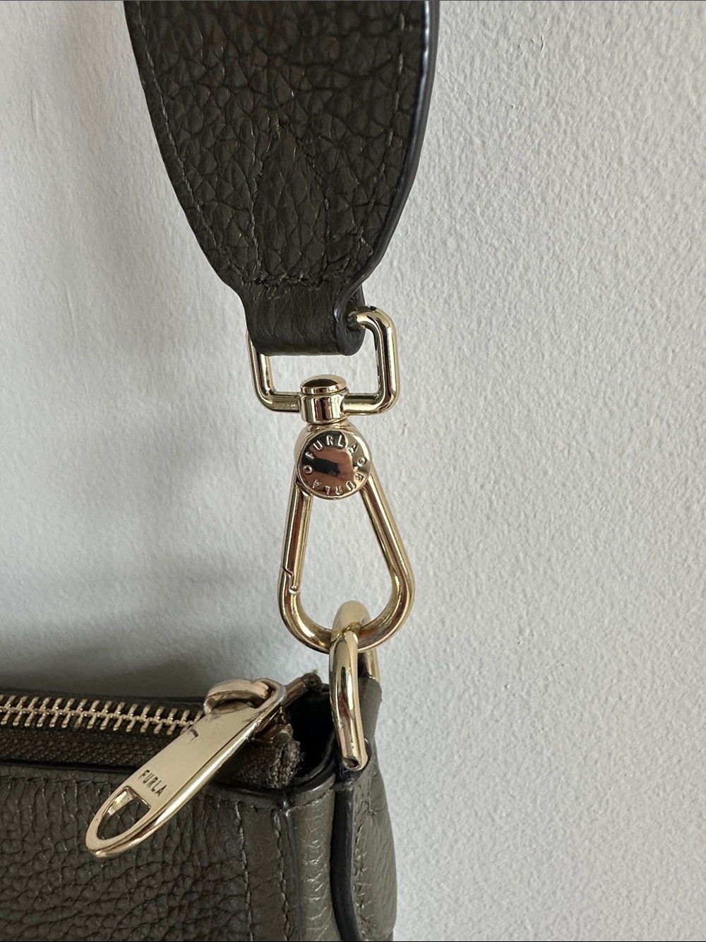 Furla Atena Olive Green Leather Bag - Picture 6 of 6